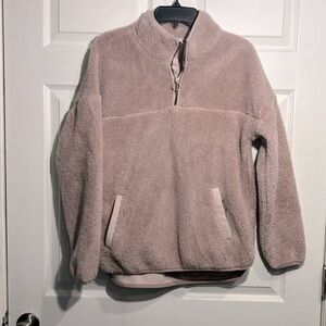 Time & Tru Women’s Sherpa Pullover -  1/4 Zip - Pink - Size Medium (8/10)